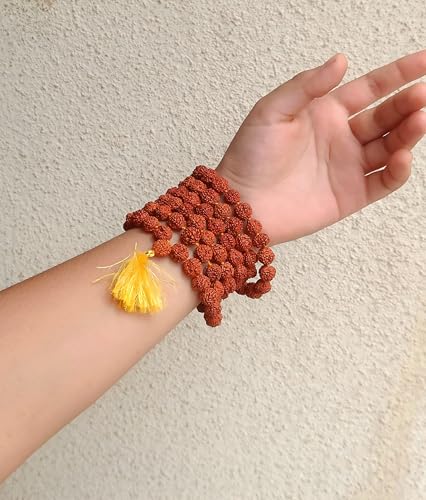 Image of Rudraksha Mala 108 Beads Original | 5 Mukhi Rudraksha | Lab Certified | Panchmukhi Rudraksha | with Certificate | 7-8 mm Beads | Rudraksha Mala Original