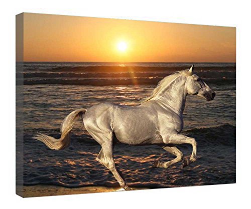 Toile coucher du soleil encadrée en bois 41x51 cm pour salon chaleureux
