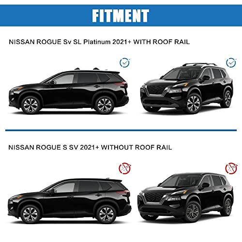 Auxpacbo Cross Bar Fit For Nissan Rogue 2021 2022 2023 2024 Sv Sl Platinum With Roof Rail Roof Rack Crossbars Rooftop Luggage Cargo Carrier For Canoe Kayak Bike #TOP3