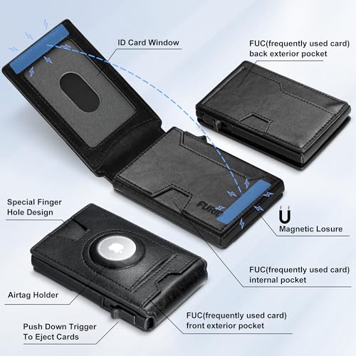 furid Airtag Wallet, Smart Wallet, Air Tag Wallet for Men, Leather Wallet with Airtag Holder, RFID Pop Up wallet, Credit Card Holder, Wallet for Men Slim Minimalist2