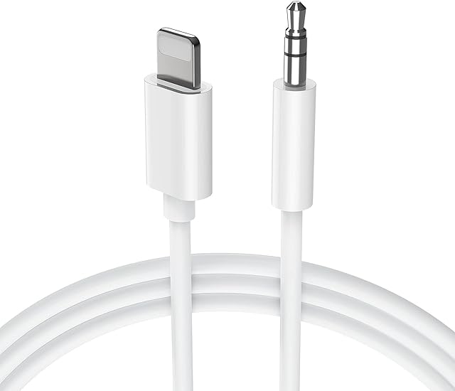 Aux Cable for iPhone in Car 3.5mm Aux Cord Compatible with iPhone 14/14 Pro/14Pro Max/13/13 Pro/12/12 Pro/11 Pro/11/Xs/XR/X/8/7 for Car Stereo/Headphones/Speaker Support All iOS System-White(1M)