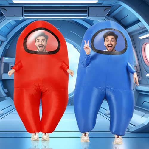 Disfraz inflable de astronauta para adultos y niños miniatura 6