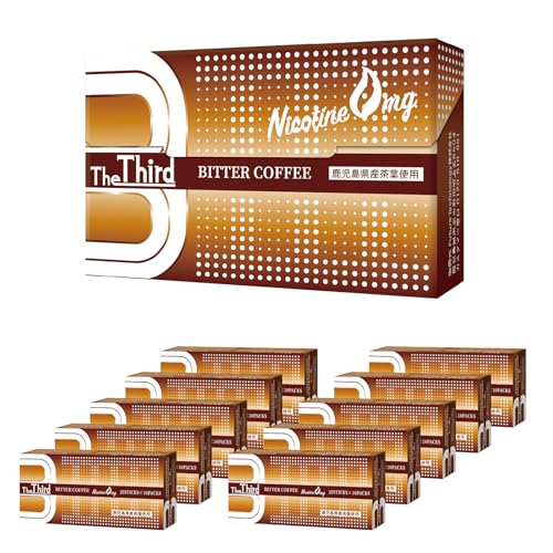 The Third ザ・サード 禁煙グッズ 禁煙 電子タバコ ニコチン0 加熱式スティック ノンニコチンカートリッジ ニコチンゼロ 鹿児島県産茶葉配合 日本製 (10カートン, コーヒー)