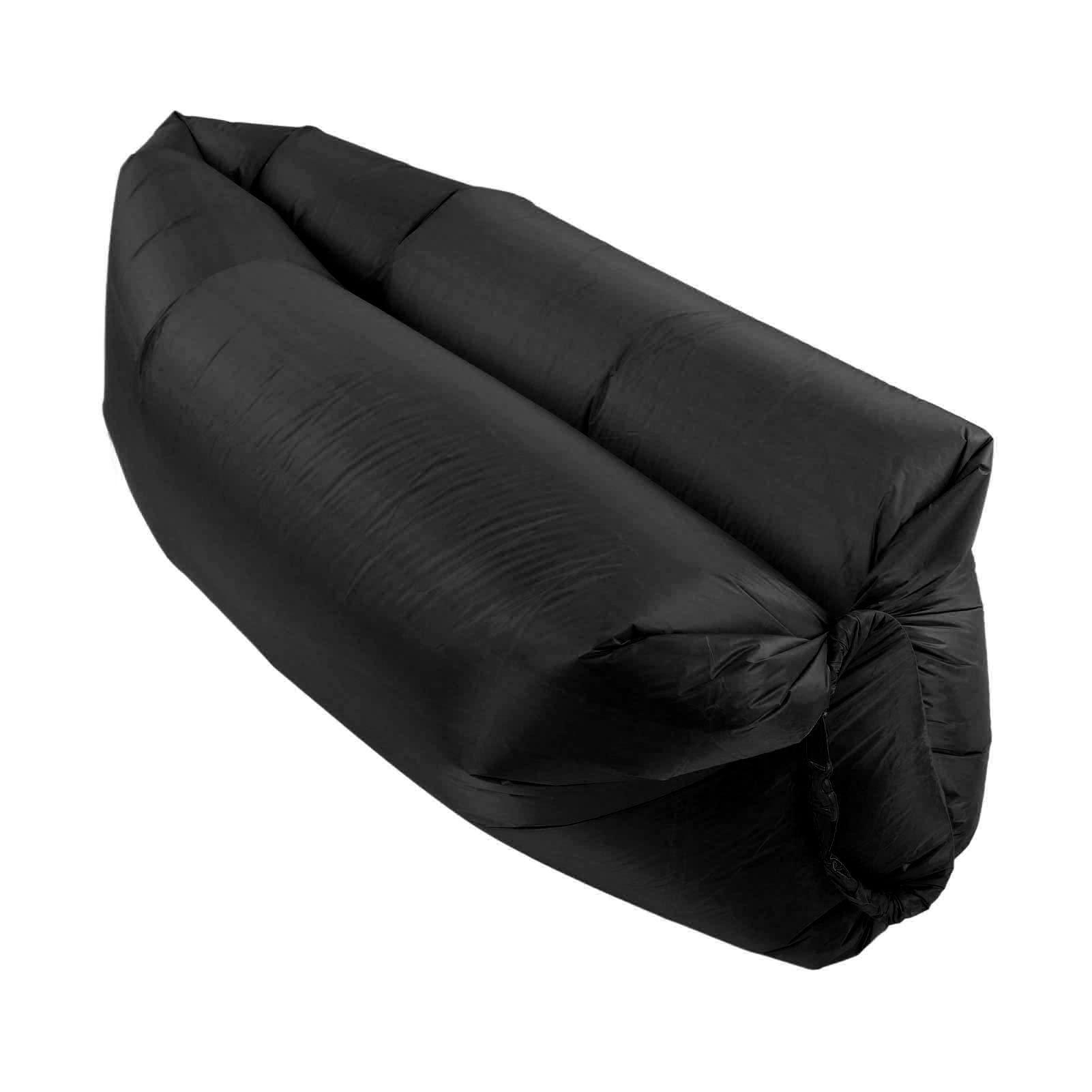 Inflatable Lounger Air Sofa, Comfortable Moderate Size Ergonomic Inflatable Sofa with Storage Bag for Camping (Black)-picture-25