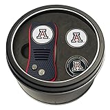 Team Golf NCAA Arizona Wildcats Tin Gift Set with Retractable Divot Tool and 2 Ball Markers Gift Set with 3 Magnetic Ball Markers, Patented Single Prong Design, Causes Less Damage to Greens