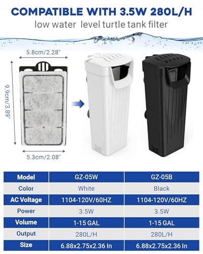Image of GOZILLA 12 Pack Auqarium Filter Cartridges, 3-Layer Auqarium Filters Replacement Plates, Turtle Tank Filter Sponges with Activated Carbon, Suitable for 3.5W 74GPH Low-Water Filters.