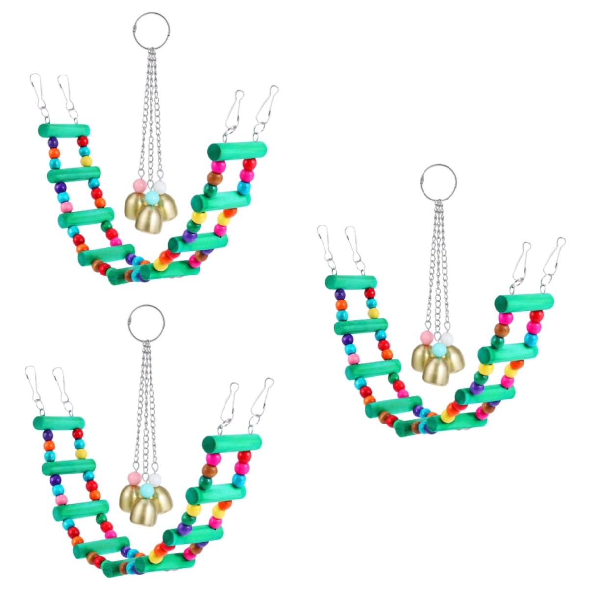 ABOOFAN Lot De 3 Balançoires pour Perroquets Jouets pour Cage À Oiseaux Échelles Et Balançoires pour Perruches Fournitures pour Animaux De Compagnie 2 Pièces X 3