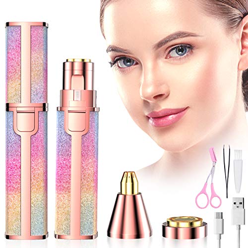OMEW 2 en 1 Epilateur Sourcil électrique Tondeuse sourcils rechargement LED pour femmes avec câble USB