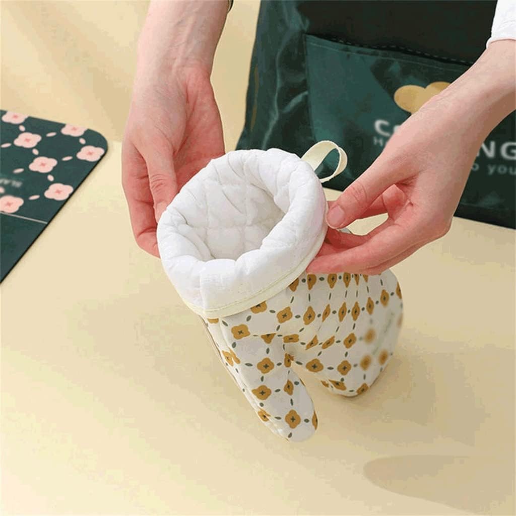 1 Pair Heat Resistant Oven Mitts Baking Non-Slip Kitchen Gloves Unisex