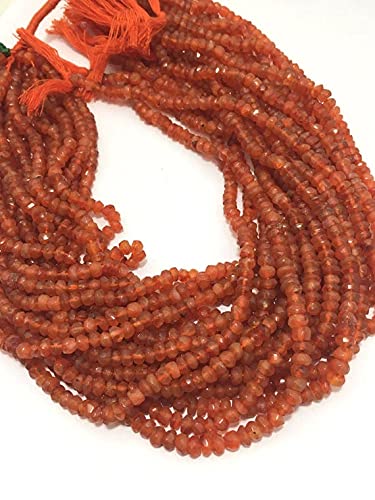 Semi Precious Stones Carnelian 4mm orange beads pour enfilage et création de colliers