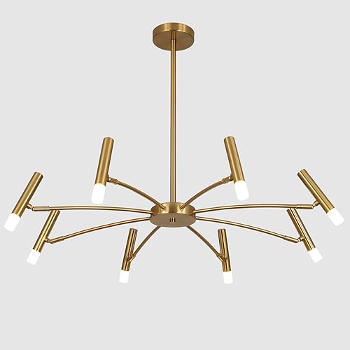 KCO Lighting - Lámpara de techo empotrada moderna de mediados de siglo, color oro blanco, industrial, vintage, semiempotrada, cerca del techo, casa