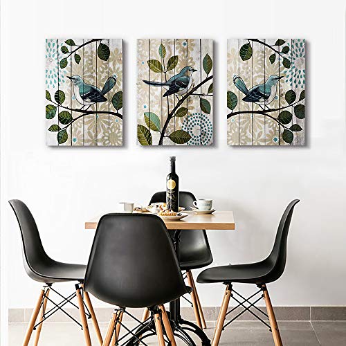 Bird On The Branch 3 Piece Abstract Canvas Wall Art For Living Room Wall Decor For Bedroom Kitchen Decorations Abstract Hang Posters Canvas Prints Artwork Modern Framed Bathroom Home Decoration #TOP4