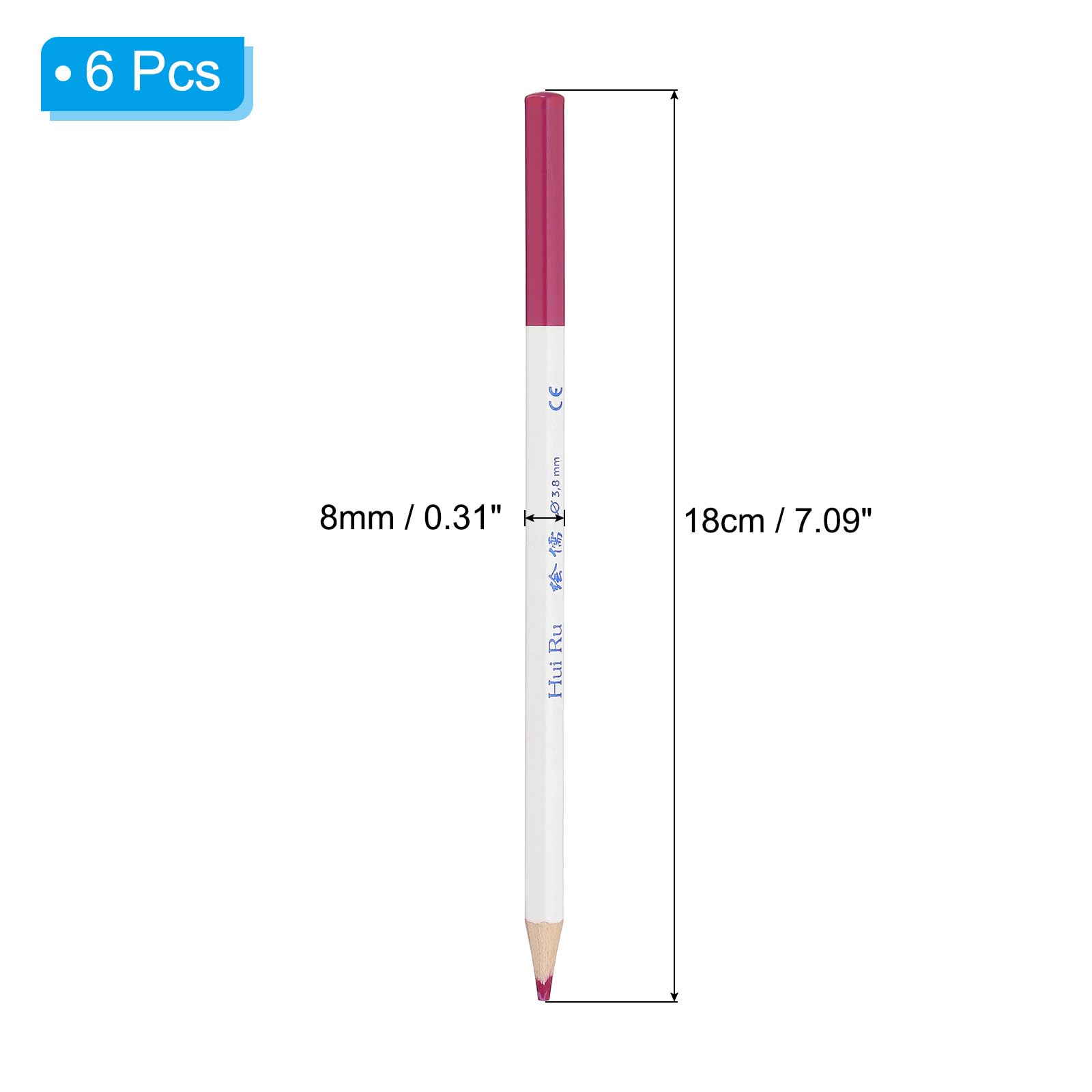 PATIKIL Rose Red Colored Pencils Set,6 Pcs Oil Color Pencils Wooden Coloring Drawing Pencil for Artists Art Painting Sketching - Image 2