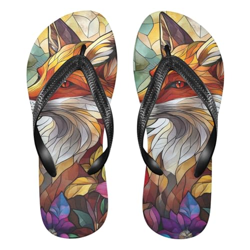 Cute Fox Flower Flip Flop Beach Summer Casual Sandal for Women & Men Shower Shoes 20861578