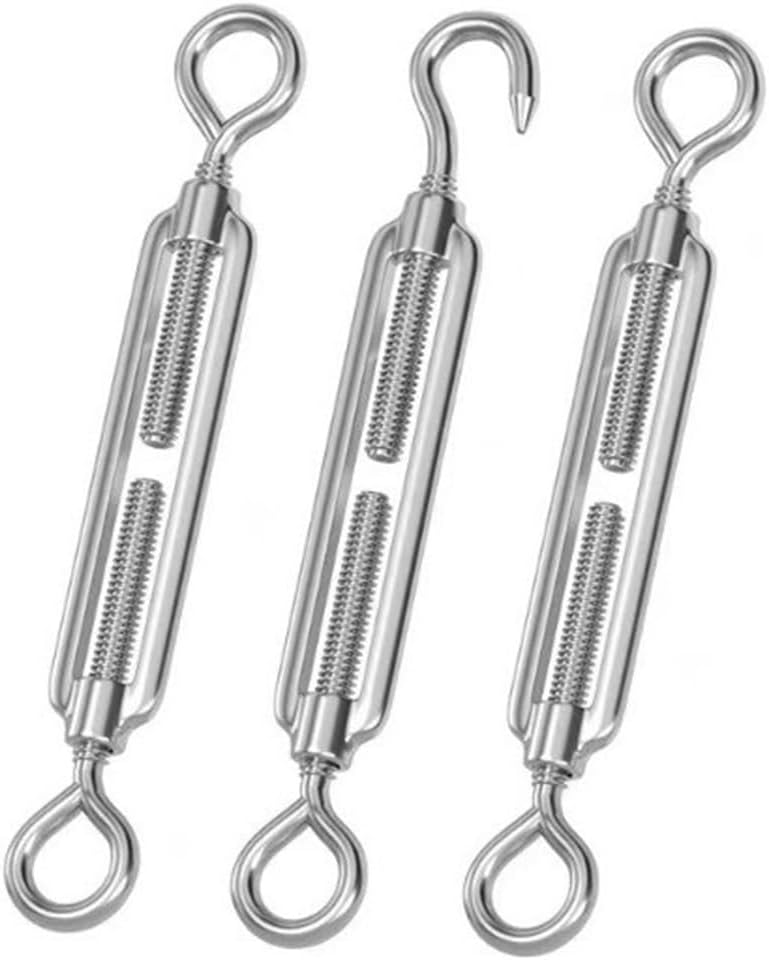 Turnbuckle 304Stainless Steel Wire Rope Tension Device Shading Net Tarpaulin Installation DIY Tools Flange Bolt Hook M4~M24