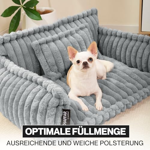 noviclass® Katzensofa Chaffar | Katzenbett Hundebett Hundesofa | Orthopädische Matratze | Moderner Stil | Cord-Design Größen (Lichtgrau, M (80cm))