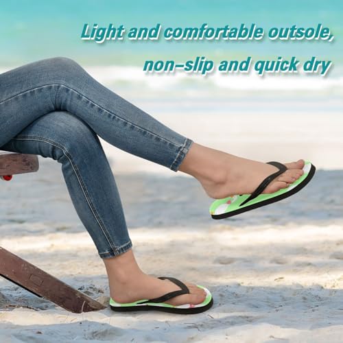 Bow Goose Green Flip Flops for Beach Thong Sandals Anti-slip Lightweight Beach Slippers for Travel Summer Outdoor4
