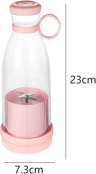 Mixeur Portable,Blender Portable,Blender à Fruits Sans Fil,Mini Juicer Électrique De 420ml, Mini Mixeur à Smoothie,Nettoyage Automatique,Mixeur Pour Smoothies,Jus Et Shakes (Rose) - 2