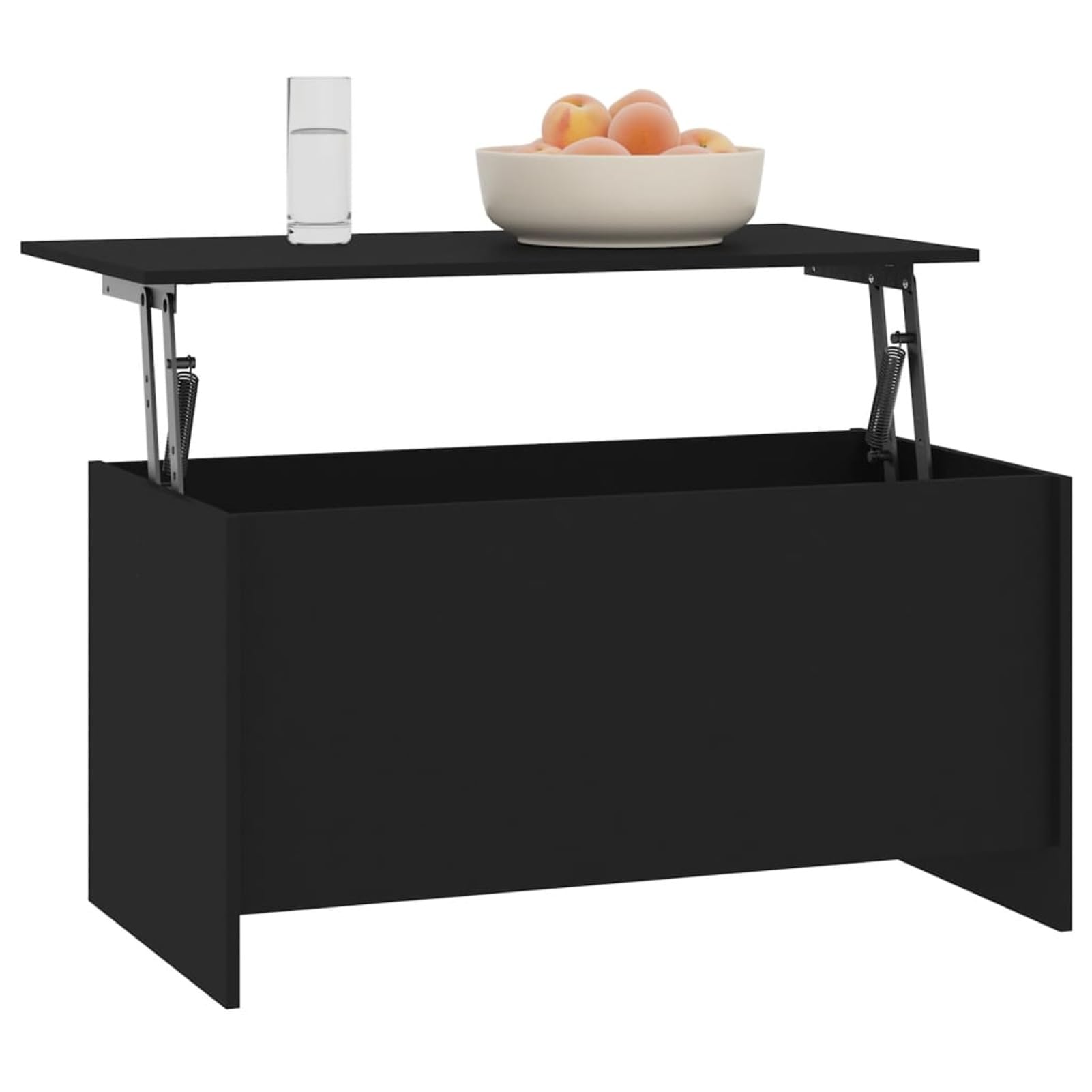 Homgoday Tavolino da caffè nero, 102 x 55,5 x 52,5 cm, in legno ingegnerizzato, tavolino da tè per soggiorno, sala d'accoglienza degli ospiti, camera da letto e mobili da ufficio