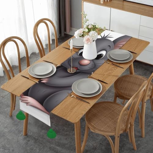 Chemin de table en lin gris déco table mariage automne 35x152