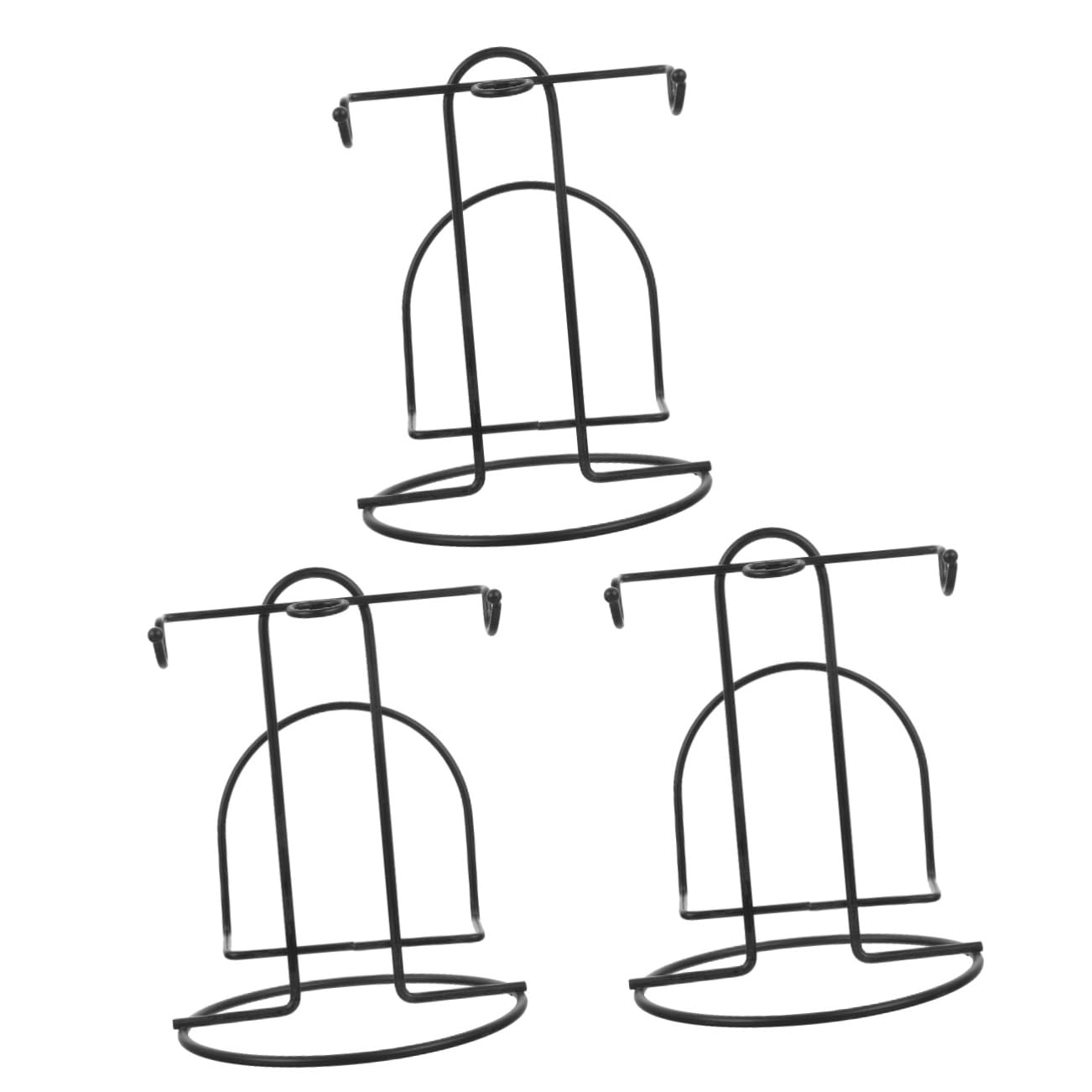 OUNONA 3pcs Desktop Cup Stand Display Plate Stand Iron Display Plate Dish Rack Home Decor