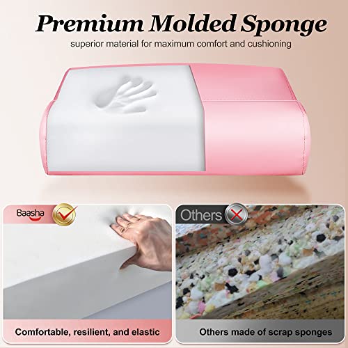 Baasha Barber Chair Reclining Hair Salon Chair, All-Purpose Salon Chair For Hair Stylist, 360 Degrees Rolling Swivel Styling Chair, Pink Salon Chair Shampoo Chair Tattoo Chair #TOP3