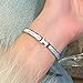 EunWow Fashion H Bracelet Stainless Steel Bracelet Jewelry H Bangle Cuff Bracelet birthday Gift for women