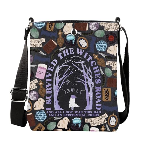 MAOFAED Witches Tv Show Inspired Gift, Down The Witches Road, Crossbody Bag for Fans, Halloween Party Favor