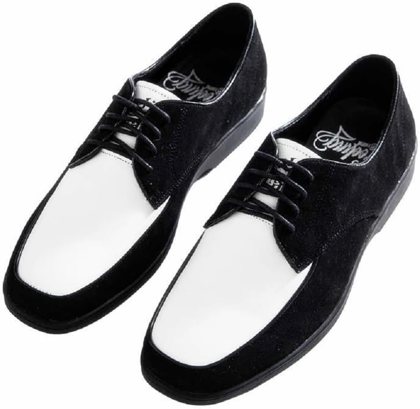 Double Colors Popping Leather Shoes Handcrafted Cowhide Men Black White Shoes Locking Street Dance Antique Funky Hip Hop Shoe