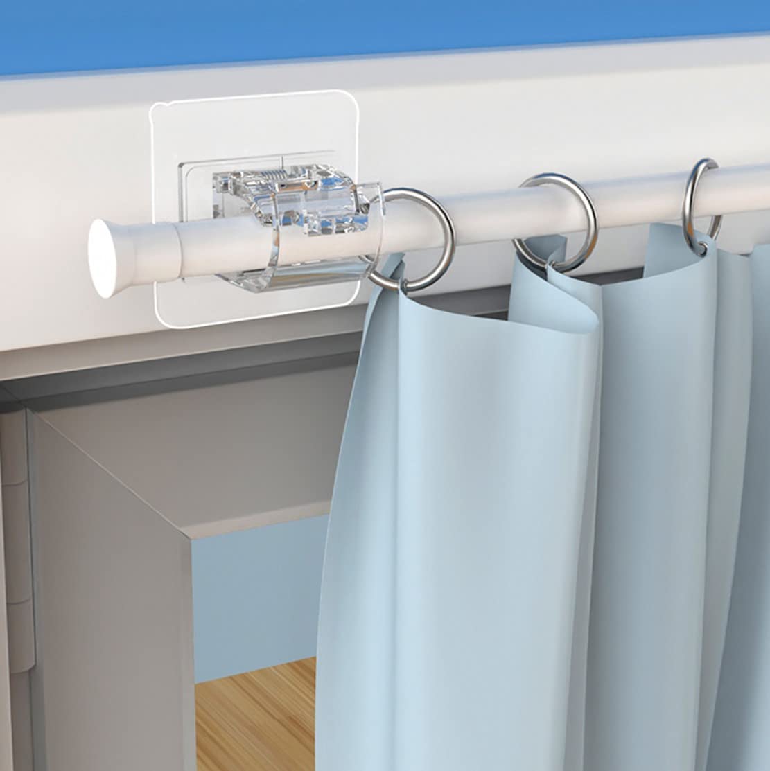 Support 10 Pièces Support Tringle Rideaux Sans Percage,Supports De Tringle Auto Rideau Sans Percage