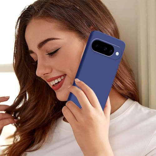 Image of amazon basics Back Cover for Google Pixel 10 5G | Ultra Slim Soft Rubberised Case | Matte Silicone Flexible Mobile Case | Camera Protection - Blue