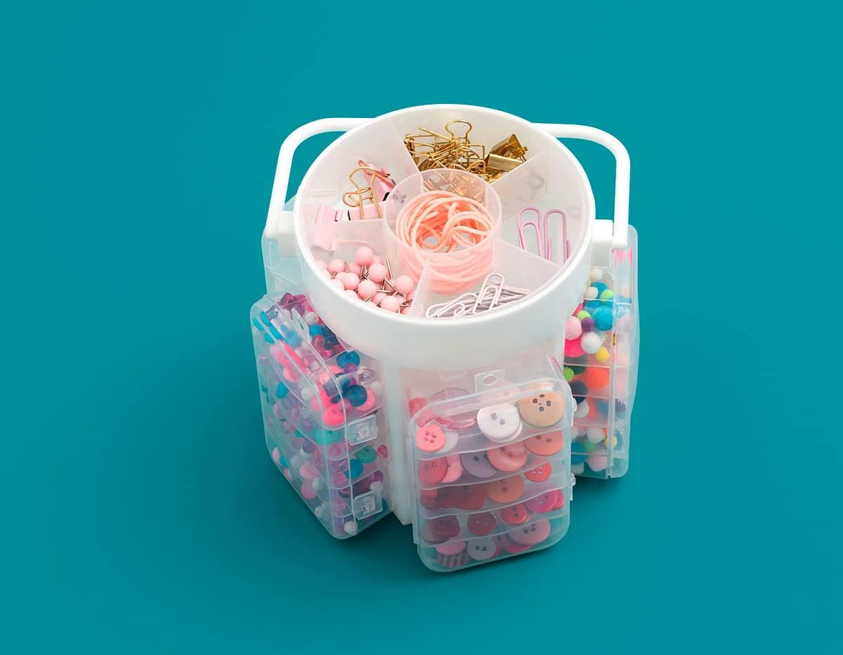 We R Memory Keepers Stackable Craft Caddy-Clear, Multicolor, Craft Supplies Craft Storage Container Scrapbook Storage Craft Organizer Craft Organization Tools