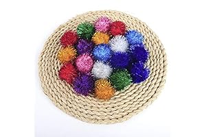 YYCRAFT Tinsel Pom Poms: 100 pcs of Sparkly Cheer for Your Crafts and Celebrations