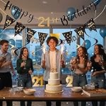 21st Birthday Decorations Kit, Complete Party Decor Set for Ceiling and Wall, Includes Banner and Streamers for Milestone Celebrations, Ideal for Photo Backdrops and Outdoor Events - Image 4