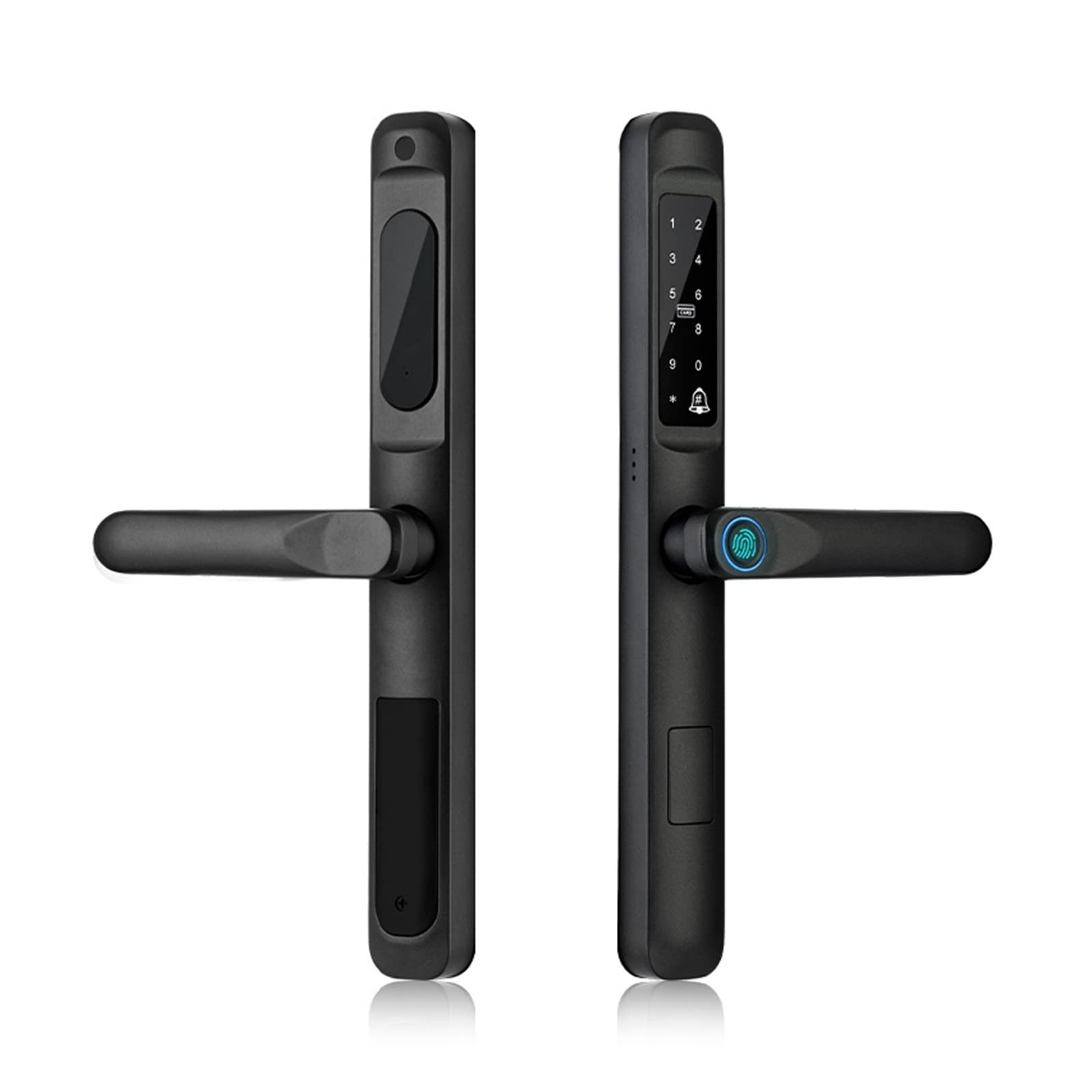 Tuya App impermeabile Smart Door Lock Serratura biometrica in alluminio Maniglia for porta con impronte digitali senza chiave digitale for vetro scorrevole(A6 TYS 2885 hook)