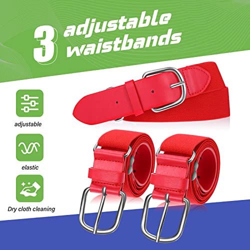 Image of Hercicy 3 Pieces Adult and Youth Baseball Softball Uniform Belts, Adjustable Size Uniform Belt
