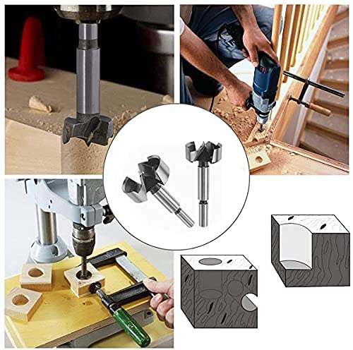 Jxgzyy 15Pcs Forstner Bit Set 10-50Mm 2/5-2 Inch Round Shank Wood Drill Bit Set Woodworking Forstner Drilling Bits With Wooden Storage Case #TOP7