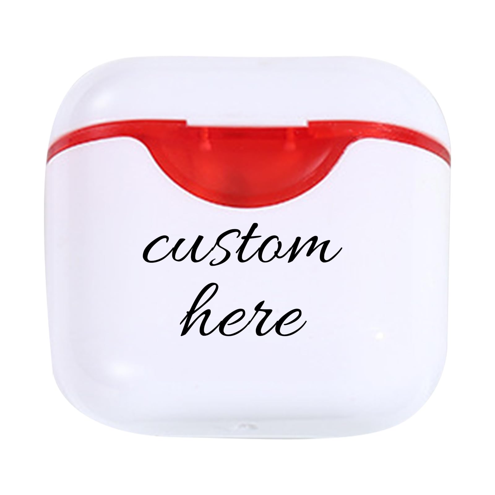 Personalized Pencil Sharpener, Customisable Double Hole with Text or Logo – Manual Sharpener, for 11mm and 8mm Pencils – Student Stationery Gift for Back to School Classroom (Red)
