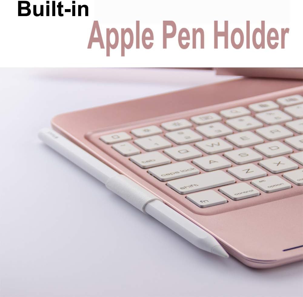 Bеѕt Cуbеr Mоndау 🔥 8th Generation iPad Keyboards Case 10.2'', TechCode 7 Color Backlit Wireless Bluetooth Keyboard Cover with 360° Rotate Folio Slim Smart Keyboard Auto Sleep/Wake Case for iPad 7/ iPad 9-Rose Gold