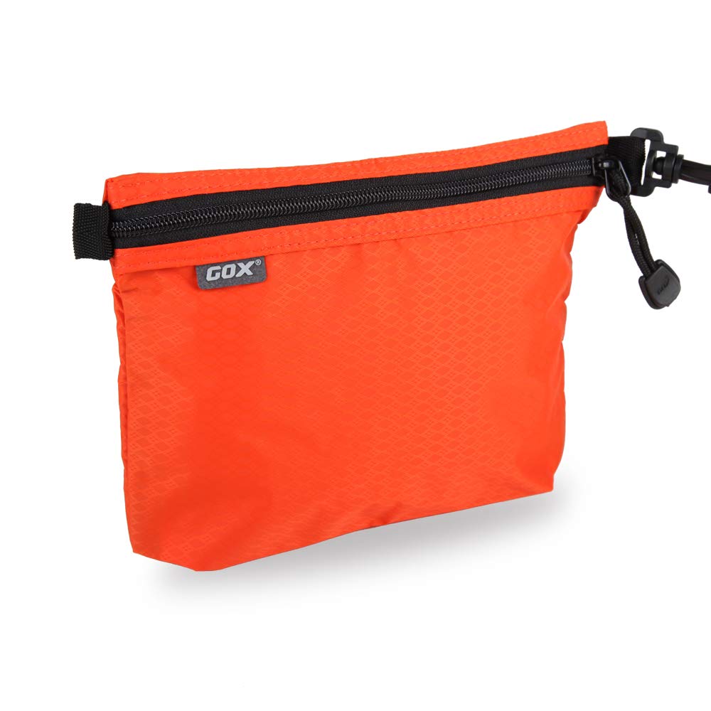 GOX Travel Toiletry Bag Carry On Zipper Pouch Cosmetic Kit Makeup Digital Bag Water Repellent Nylon Orange