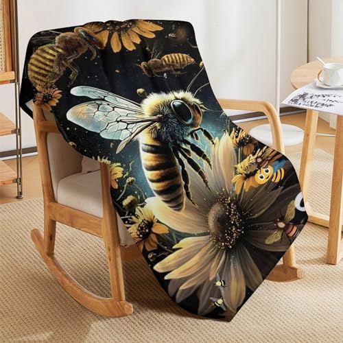 Manta de franela de abeja suave y cálida para cama o sofá 130x180cm 5