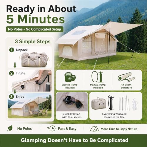 Carpa Inflable para Camping con Dosel, 4-6 Personas miniatura 5