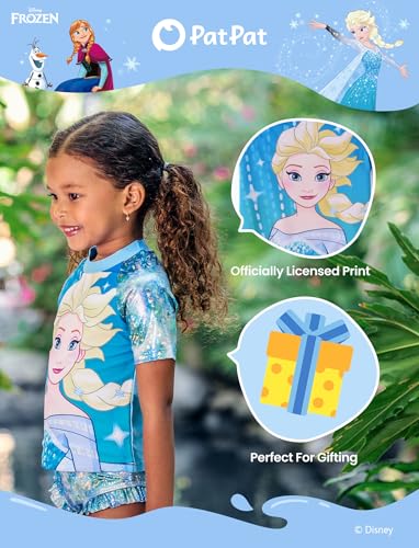 Image of Disney Princess Frozen Marvel Elsa Minnie Toddler Girl Swimsuit Tankini Bathing Suit 2 Piece Swimwear UPF 50+ Rashguard
