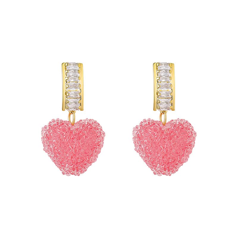 Vembley Korean Pink Love Heart Crystal Drop Earrings For Women And Girls (B0CFFPH9RQ) Amazon Price History, Amazon Price Tracker