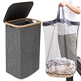 wäschekorb grau stern GROSSE KAPAZITÄT: Die Abmessungen des großen Wäschekorbs sind 44x33x74CM. Mit anderen Worten, es hat einen großen Raum von 110L, die sehr geeignet für eine Familie zu sammeln Kleidung, Bettwäsche, Kissen, etc. ist. Ein Wäschekorb mit Deckel hilft Ihnen, Unordnung aus dem Blickfeld zu halten und ein sauberes und aufgeräumtes Zimmer zu schaffen.