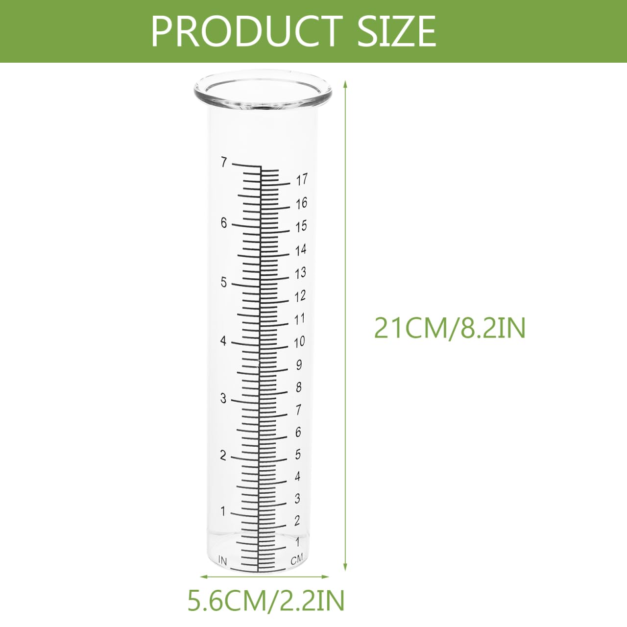 Housoutil Lot De 2 Tubes Pluviomètre En Verre De Rechange - 21x5,6 Cm