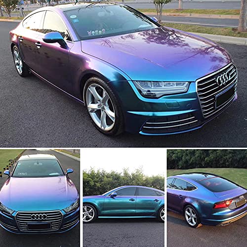 Asendiway Purple Blue Matte Chameleon Vehicle Car Vinyl Wrap Roll Color Change Adhesive Decal Sticker Film Sheet Air Release Diy Decor Vinyl #TOP6