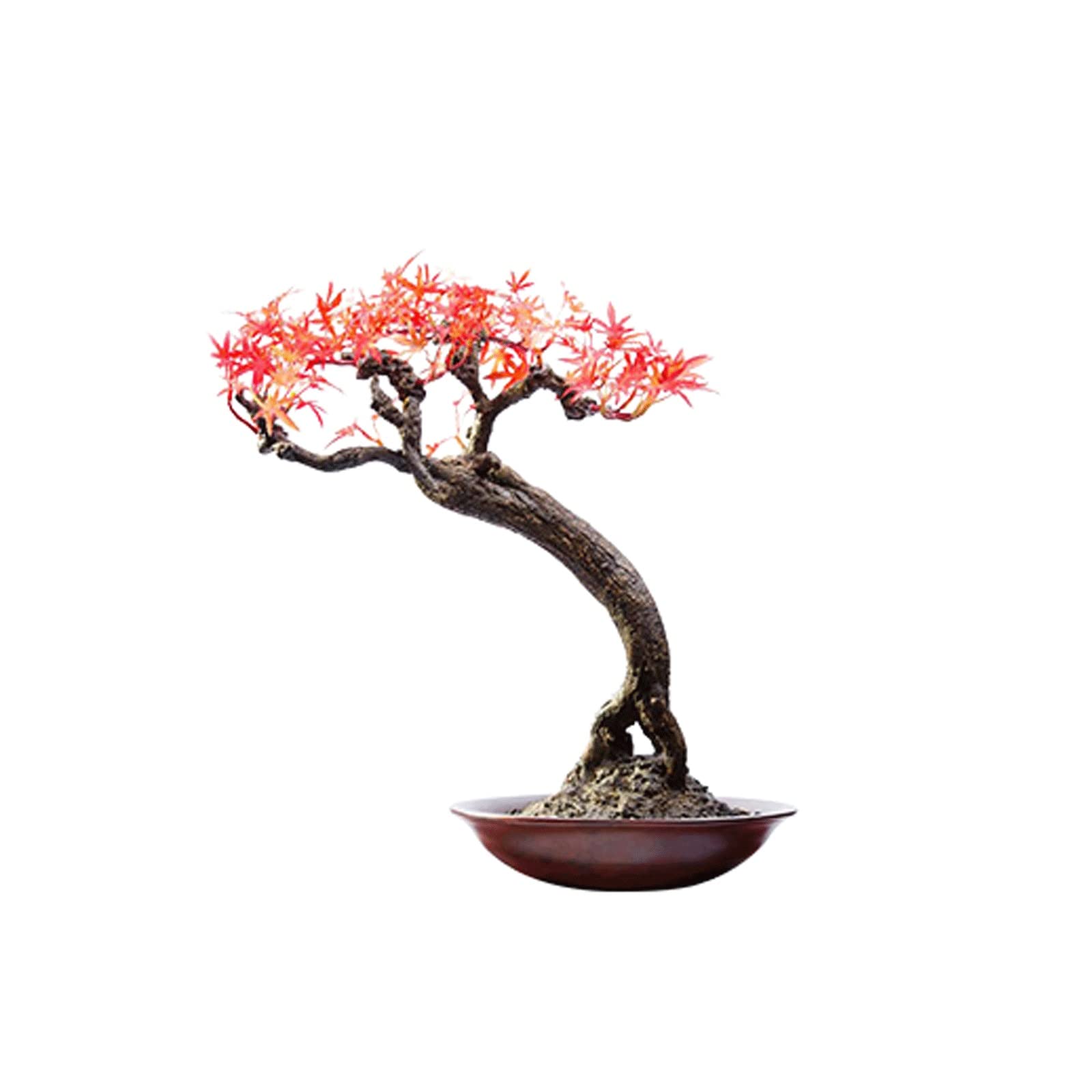 GTHTUHFD Artificial Potted Simulation Green Plant Artificial Maple Leaf Bonsai