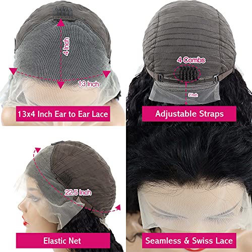 Lace Front Wigs Human Hair Wigs For Black Women 13X4 Body Wave Glueless Wigs Human Hair Pre Plucked With Baby Hair Lace Frontal Brazilian Human Hair Wig 150 Density Natural Color 24 Inch #TOP2