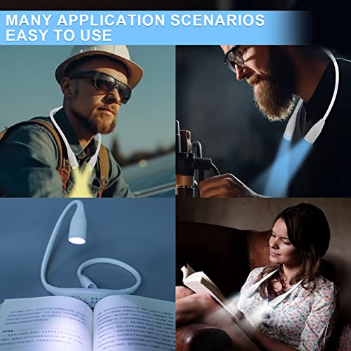 Iperot Neck Reading Light Led Book Light For Reading In Bed With Stepless Dimming, 3 Colors, Bendable Arms And Rechargeable Battery - Perfect For Reading, Knitting And Camping(White) #TOP5